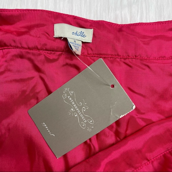 NWT Anthropologie Odille Hot Pink Ruffle Skirt - Picture 4 of 5